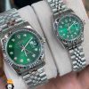 ساعت ست رولکس مردانه و زنانه دیت جاست باتری استیل صفحه سبز 01046 ROLEX DATEJUST - تصویر 3