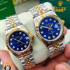ساعت ست رولکس مردانه و زنانه دیت جاست باتری دورنگ طلایی صفحه ابی 0921 ROLEX DATEJUST - تصویر 2