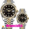 ساعت ست رولکس مردانه و زنانه دیت جاست اتوماتیک دورنگ طلایی صفحه مشکی 0835 ROLEX DATEJUST