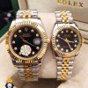 ساعت ست رولکس مردانه و زنانه دیت جاست اتوماتیک دورنگ طلایی صفحه مشکی 0835 ROLEX DATEJUST - تصویر 2