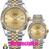 ساعت ست رولکس مردانه و زنانه دیت جاست باتری دو رنگ طلایی صفحه طلایی 0834 ROLEX DATEJUST