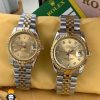 ساعت ست رولکس مردانه و زنانه دیت جاست باتری دو رنگ طلایی صفحه طلایی 0834 ROLEX DATEJUST - تصویر 2