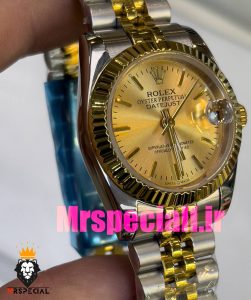 ساعت رولکس زنانه مدل دیت جاست اتوماتیک دورنگ طلایی صفحه طلایی 020863 ROLEX DATEJUST