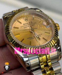 ساعت رولکس زنانه مدل دیت جاست اتوماتیک دورنگ طلایی صفحه طلایی 020863 ROLEX DATEJUST