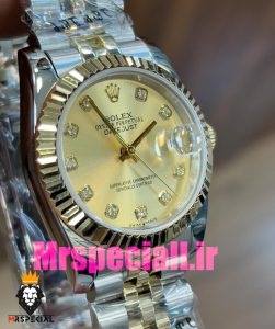 ساعت رولکس زنانه مدل دیت جاست اتوماتیک دورنگ طلایی صفحه طلایی 020862 ROLEX DATEJUST 