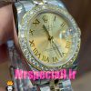 ساعت رولکس زنانه مدل دیت جاست اتوماتیک دورنگ طلایی صفحه طلایی قاب نگین 020864 ROLEX DATEJUST Diamond