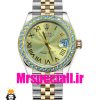 ساعت رولکس زنانه مدل دیت جاست اتوماتیک دورنگ طلایی صفحه طلایی قاب نگین 020864 ROLEX DATEJUST Diamond