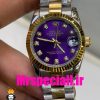 ساعت رولکس زنانه مدل دیت جاست اتوماتیک دورنگ طلایی صفحه بنفش 020876 ROLEX DATEJUST