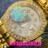 ساعت رولکس زنانه مدل دیت جاست اتوماتیک طلایی صفحه سفید قاب نگین 020874 ROLEX DATEJUST Diamond
