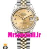 ساعت رولکس زنانه مدل دیت جاست اتوماتیک دورنگ طلایی صفحه طلایی قاب نگین 020873 ROLEX DATEJUST Diamond