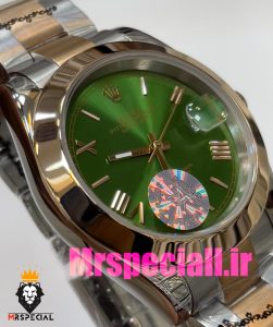 ساعت رولکس مردانه مدل دیت جاست اتوماتیک دورنگ رزگلد صفحه سبز 020880 ROLEX DATEJUST 