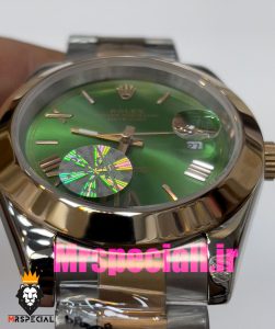 ساعت رولکس مردانه مدل دیت جاست اتوماتیک دورنگ رزگلد صفحه سبز 020880 ROLEX DATEJUST 