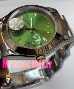 ساعت رولکس مردانه مدل دیت جاست اتوماتیک دورنگ رزگلد صفحه سبز 020880 ROLEX DATEJUST 
