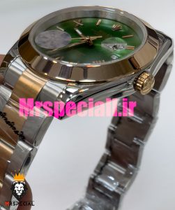 ساعت رولکس مردانه مدل دیت جاست اتوماتیک دورنگ رزگلد صفحه سبز 020880 ROLEX DATEJUST 
