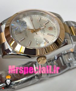ساعت رولکس مردانه مدل دیت جاست اتوماتیک دورنگ رزگلد صفحه سفید 020881 ROLEX DATEJUST