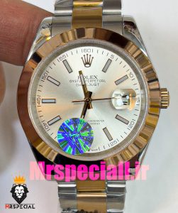 ساعت رولکس مردانه مدل دیت جاست اتوماتیک دورنگ رزگلد صفحه سفید 020881 ROLEX DATEJUST