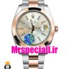 ساعت رولکس مردانه مدل دیت جاست اتوماتیک دورنگ رزگلد صفحه سفید 020881 ROLEX DATEJUST