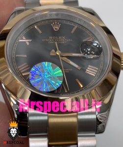ساعت رولکس مردانه مدل دیت جاست اتوماتیک دورنگ رزگلد صفحه مشکی 020888 ROLEX DATEJUST
