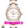 ساعت رولکس زنانه مدل دیت جاست اتوماتیک استیل رزگلد صفحه سفید 5809 ROLEX DATEJUST