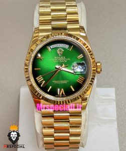 ساعت رولکس مردانه مدل دی دیت اتوماتیک طلایی صفحه سبز 021630 ROLEX DAY DATE