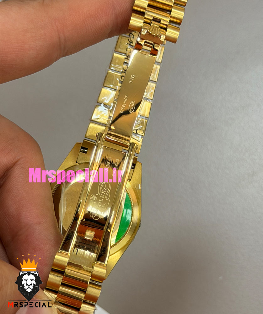 ساعت رولکس مردانه مدل دی دیت اتوماتیک طلایی صفحه سبز 021630 ROLEX DAY DATE