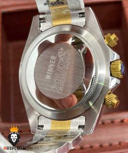 ساعت مردانه رولکس مدل دیتونا اتوماتیک دورنگ طلایی صفحه مشکی 2562 ROLEX DAYTONA