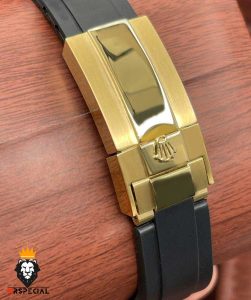 ساعت مردانه رولکس دیتونا کوارتز فول دیت بند رابر طلایی قاب سرامیک 5892 ROLEX DAYTONA