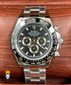 ساعت مردانه رولکس دیتونا کوارتز کرنوگراف استیل قاب سرامیک صفحه مشکی 5891 ROLEX DAYTONA