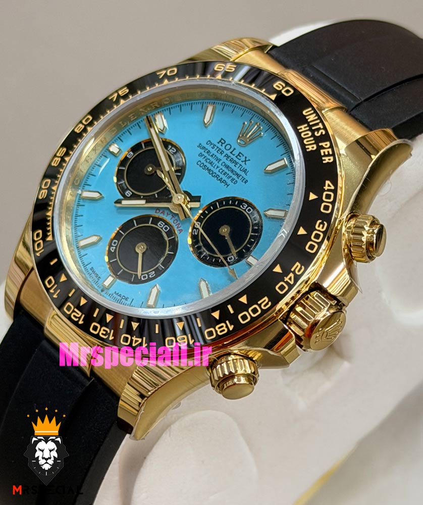 ساعت رولکس مردانه دیتونا کاسموگراف اتوماتیک رابر صفحه تیفانی 021629 Rolex Cosmograph Daytona