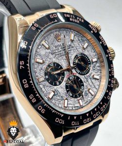 ساعت مردانه رولکس دیتونا اتوماتیک رزگلد بند رابر قاب سرامیک 01291 Rolex Cosmograph Daytona