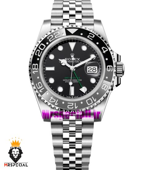 ساعت رولکس مردانه مدل جی ام تی مستر اتوماتیک استیل صفحه مشکی 01190 Rolex GMT MASTER