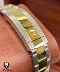 ساعت رولکس مردانه مدل ساب مارینر اتوماتیک دورنگ طلایی صفحه ابی 01380 ROLEX SUBMARINER