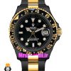 ساعت رولکس مردانه مدل جی ام تی مستر اتوماتیک مشکی طلایی صفحه مشکی 021008 Rolex GMT-Master II