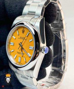 ساعت مچی مردانه رولکس پرپچوال اتوماتیک صفحه زرد رپلیکا 01208 Rolex Oyster Perpetual Replica