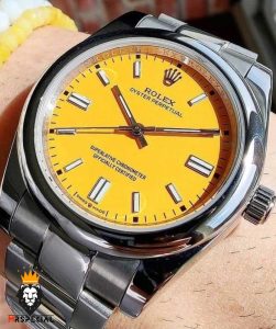 ساعت ست مردانه و زنانه رولکس دیت جاست پرپچوال اتوماتیک صفحه زرد 01468 Rolex Oyster Perpetual