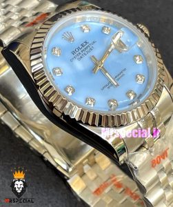 ساعت رولکس مردانه دیت جاست کوارتز استیل صفحه صدف ابی 021365 ROLEX DATEJUST 
