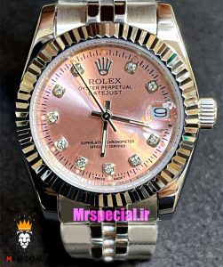 ساعت رولکس زنانه دیت جاست کوارتز استیل صفحه صورتی 021364 ROLEX DATEJUST