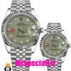 ساعت ست رولکس مردانه و زنانه مدل دیت جاست کوارتز استیل صفحه طوسی 021189 ROLEX DATEJUST