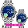 ساعت ست رولکس مردانه و زنانه مدل دیت جاست کوارتز استیل صفحه ابی 021187 ROLEX DATEJUST