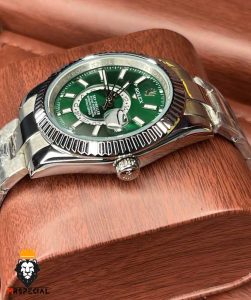 ساعت مردانه رولکس اسکای دالر اتوماتیک استیل صفحه سبز 0023 Rolex Sky Dweller