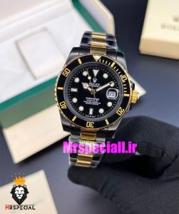 ساعت رولکس مردانه مدل ساب مارینر مشکی طلایی اتوماتیک صفحه مشکی 021007 ROLEX SUBMARINER BLACK VENOM