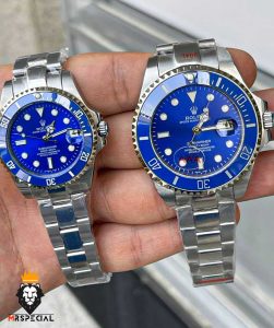 ساعت ست رولکس مردانه و زنانه ساب مارینر استیل صفحه ابی 01087 Rolex Sub mariner