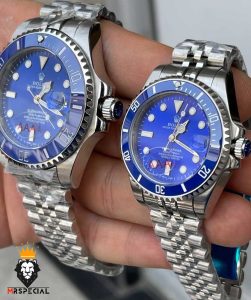 ساعت ست رولکس مردانه و زنانه ساب مارینر استیل صفحه ابی 01084 Rolex Sub mariner