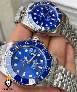 ساعت ست رولکس مردانه و زنانه ساب مارینر استیل صفحه ابی 01084 Rolex Sub mariner