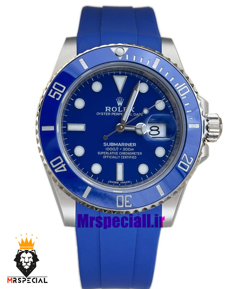 ساعت رولکس مردانه مدل ساب مارینر کوارتز بند رابر صفحه ابی 021469 Rolex Submariner