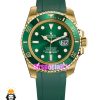 ساعت رولکس مردانه مدل ساب مارینر کوارتز بدنه طلایی بند رابر صفحه سبز 021468 Rolex Submariner
