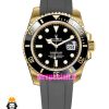 ساعت رولکس مردانه مدل ساب مارینر کوارتز بدنه طلایی بند رابر صفحه مشکی 021467 Rolex Submariner
