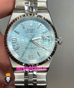 ساعت رولکس مردانه مدل دیت جاست لند دولر اتوماتیک استیل صفحه تیفانی 021452 Rolex Land-Dweller Platinum