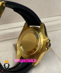 ساعت رولکس مردانه مدل ساب مارینر کوارتز بدنه طلایی بند رابر صفحه مشکی 021467 Rolex Submariner 