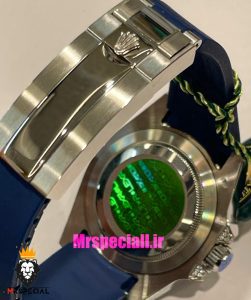 ساعت رولکس مدل ساب مارینر اتوماتیک فول نگین بند رابر ابی صفحه ابی 021436 Rolex SUB MARINER Diamond